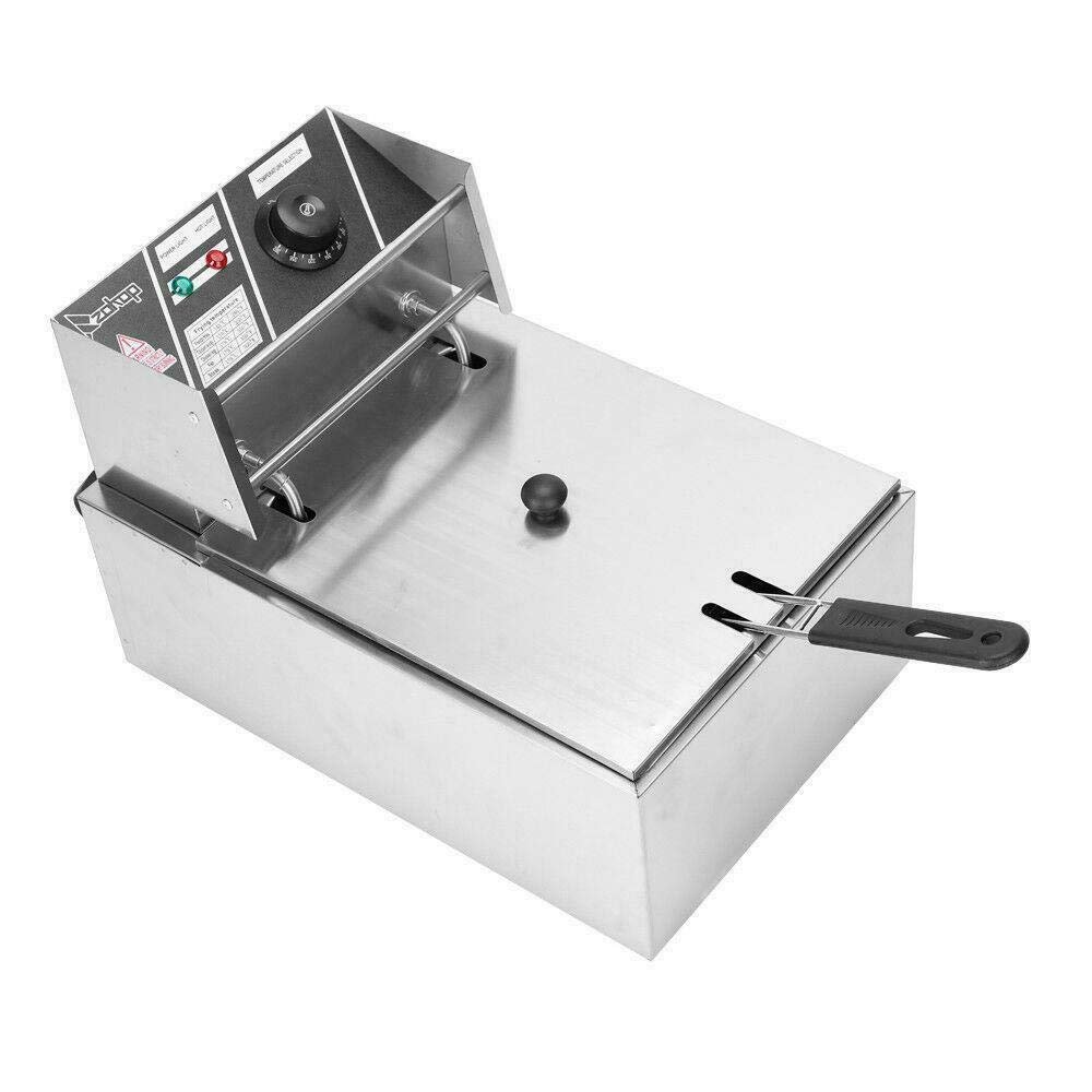2500W 6L 6.3QT Electric Deep Fryer Commercial Tabletop Restaurant Fry Basket