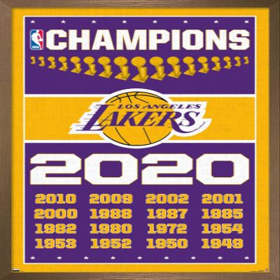 NBA Los Angeles Lakers - Champions 20 Wall Poster, 34L" x 22.4W", Bronze Framed Version