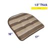 Sweet Home Collection Chair Cushion Memory Foam Pads Tufted Slip Non Skid Rubber Back U-Shaped 17" x 16" Seat Cover, 2 Count (Pack of 1), Bradford Chocolate/Beige view 2