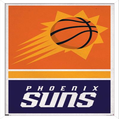 Trends International NBA Phoenix Suns - Logo 20 Wall Poster, 22.4L x 14.7W, White Framed Version