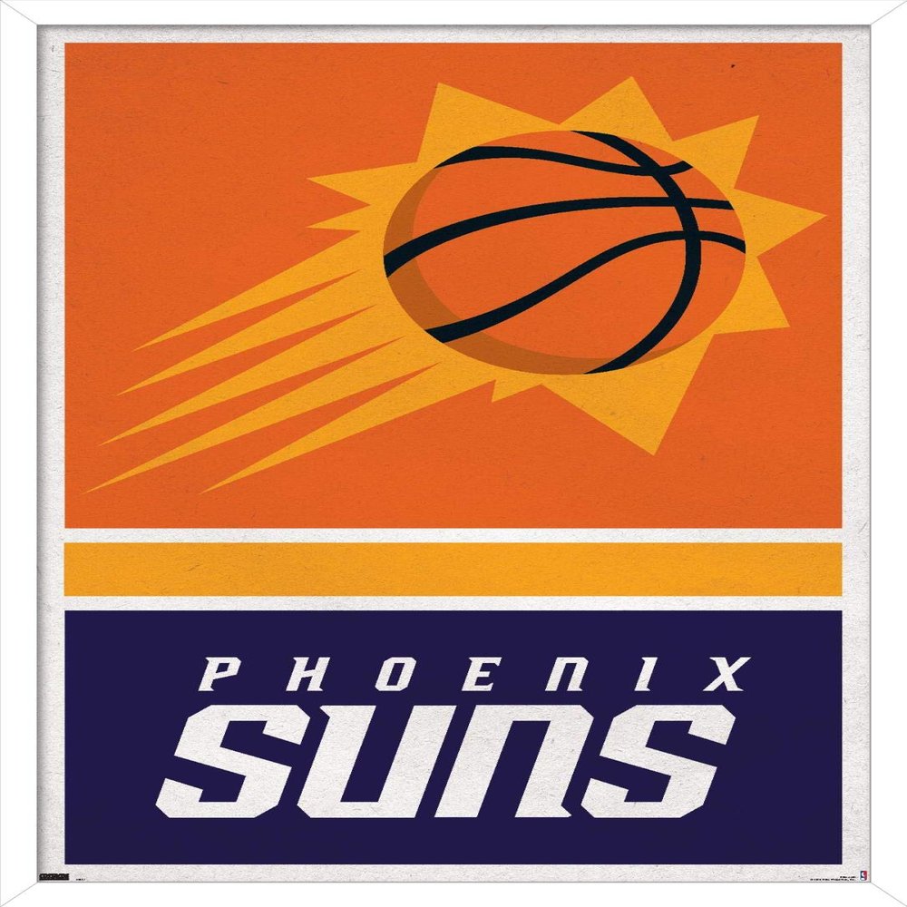 Trends International NBA Phoenix Suns - Logo 20 Wall Poster, 22.4L x 14.7W, White Framed Version