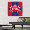 Trends International NBA Detroit Pistons - Logo 20 Wall Poster, 34L x 22.4W, Silver Framed Version view 2