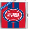 Trends International NBA Detroit Pistons - Logo 20 Wall Poster, 34L x 22.4W, Silver Framed Version view 3
