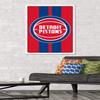 Trends International NBA Detroit Pistons - Logo 20 Wall Poster, 34L x 22.4W, White Framed Version view 2