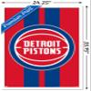Trends International NBA Detroit Pistons - Logo 20 Wall Poster, 34L x 22.4W, White Framed Version view 3