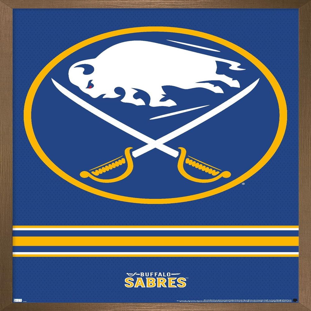Trends International NHL Buffalo Sabres - Logo 20 Wall Poster, 34L x 22.4W, Bronze Framed Version