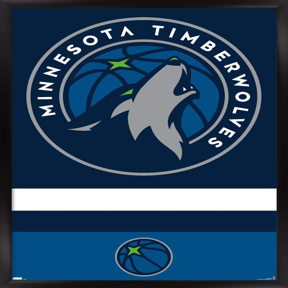 Trends International NBA Minnesota Timberwolves - Logo 20 Wall Poster, 34L x 22.4W, Black Framed Version
