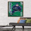 Trends International NHL Vancouver Canucks - Elias Pettersson 19 Wall Poster, 22.375" x 34", Mahogany Framed Version view 2