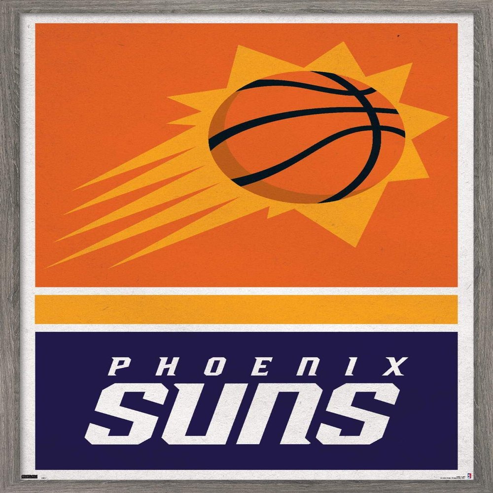 Trends International NBA Phoenix Suns - Logo 20 Wall Poster, 22.4L x 14.7W, Barnwood Framed Version