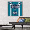 Trends International NBA Charlotte Hornets - Logo 20 Wall Poster, 34L x 22.4W, Barnwood Framed Version view 2