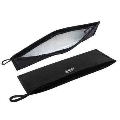 Aosbos Reusable Straws & Cutlery Pouch - Stainless Steel Straws & Chopsticks Case - Portable Travel Utensil Set - Black
