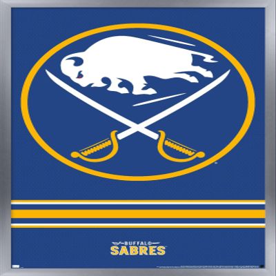 Trends International NHL Buffalo Sabres - Logo 20 Wall Poster, 34L x 22.4W, Silver Framed Version