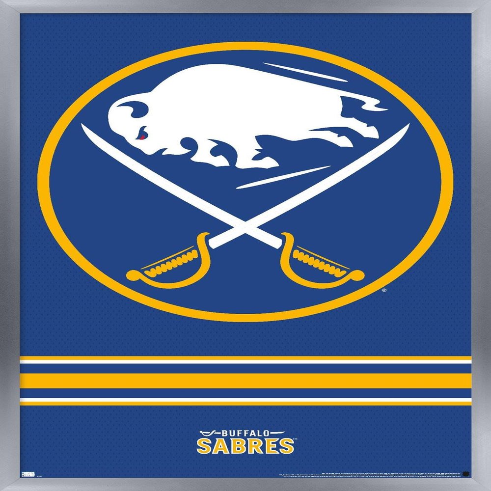 Trends International NHL Buffalo Sabres - Logo 20 Wall Poster, 34L x 22.4W, Silver Framed Version