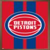 Trends International NBA Detroit Pistons - Logo 20 Wall Poster, 34L x 22.4W, Bronze Framed Version view 1