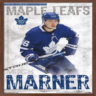 Trends International NHL Toronto Maple Leafs - Mitch Marner 19 Wall Poster, 22.375" x 34", Mahogany Framed Version