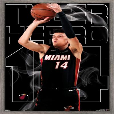NBA Miami Heat - Tyler Herro 20 Wall Poster, 22.4L" x 14.7W", Barnwood Framed Version