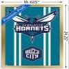 Trends International NBA Charlotte Hornets - Logo 20 Wall Poster, 22.4L x 14.7W, Gold Framed Version view 3