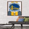 Trends International NBA Golden State Warriors - Logo 19 Wall Poster, 22.375" x 34", Mahogany Framed Version view 2