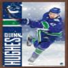 NHL Vancouver Canucks - Quinn Hughes 20 Wall Poster, 22.4L x 14.7W, Mahogany Framed Version view 1