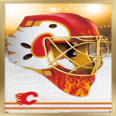 Trends International NHL Calgary Flames - Mask 20 Wall Poster, 34L x 22.4W, Gold Framed Version