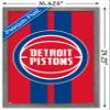 Trends International NBA Detroit Pistons - Logo 20 Wall Poster, 22.4L x 14.7W, Barnwood Framed Version view 3
