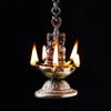 Indian Shelf Handmade Ganesha Thick Chain Brass Oil Lamp for Inaugration Traditional Festival Hanging Deepak Pital God Idol Deep (Size: 10.2cm) BOL-361 view 3