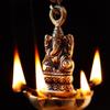 Indian Shelf Handmade Ganesha Thick Chain Brass Oil Lamp for Inaugration Traditional Festival Hanging Deepak Pital God Idol Deep (Size: 10.2cm) BOL-361 view 4