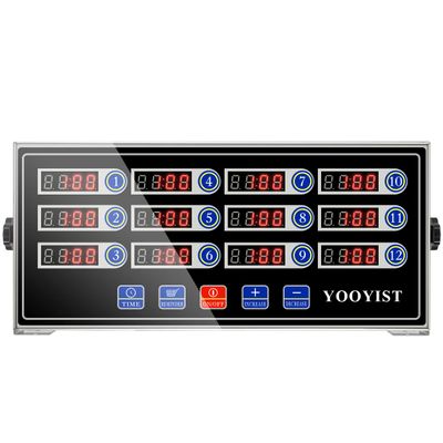 YOOYIST Precision Kitchen Timers for Cooking  12 Channel Commercial Kitchen Timer Restaurant Kitchen Supplies  Stainless Steel Digital LED Chef Cooking Timer  Reminder Function, Loud Alarm, Black
