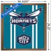 Trends International NBA Charlotte Hornets - Logo 20 Wall Poster, 22.4L x 14.7W, Bronze Framed Version view 3