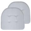 Sweet Home Collection Chair Cushion Memory Foam Pads Tufted Slip Non Skid Rubber Back U-Shaped 17" x 16" Seat Cover, 2 Count (Pack of 1), Pinstripe Blue view 1