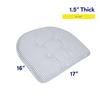 Sweet Home Collection Chair Cushion Memory Foam Pads Tufted Slip Non Skid Rubber Back U-Shaped 17" x 16" Seat Cover, 2 Count (Pack of 1), Pinstripe Blue view 2