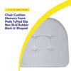 Sweet Home Collection Chair Cushion Memory Foam Pads Tufted Slip Non Skid Rubber Back U-Shaped 17" x 16" Seat Cover, 2 Count (Pack of 1), Pinstripe Blue view 3