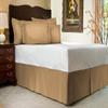 3 PC Premium Bed Skirt 100% Combed Cotton 600 Thread Counts King Size | Camel Pleated Dust Ruffle Bed Skirt Collection 16" Drop Length Pleated Styling (Bed Skirt with 2 Pillow Shams) view 1