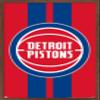 Trends International NBA Detroit Pistons - Logo 20 Wall Poster, 22.4L x 14.7W, Mahogany Framed Version view 1