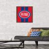 Trends International NBA Detroit Pistons - Logo 20 Wall Poster, 22.4L x 14.7W, Mahogany Framed Version view 2