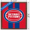 Trends International NBA Detroit Pistons - Logo 20 Wall Poster, 22.4L x 14.7W, Mahogany Framed Version view 3
