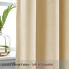 ChadMade 106 Wide x 180 Long Inches Velvet Curtain Panel Grommet Top Extra Long Drape High Ceiling Drapery for Loft Living Room Home Movie Theater Stage Auditorium, Cream (1 Panel), Leon Collection view 3