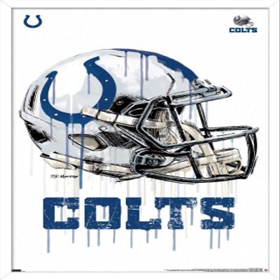 Trends International NFL Indianapolis Colts - Drip Helmet 20 Wall Poster, 22.375" x 34", White Framed Version