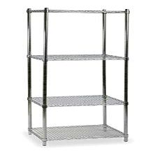 24 Inw X 24 Ind X 85 Inh, Chrome Plated Finish,Starter Wire Shelving Unit, 4 Shelves, Silver,20408895322