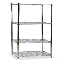 24 Inw X 24 Ind X 85 Inh, Chrome Plated Finish,Starter Wire Shelving Unit, 4 Shelves, Silver,20408895322