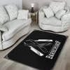 Barber Rug Barbershop Razors Black Full Size Area Rug for Living Dinning Room Bedroom Kitchen, Nursery Rug Floor Carpet Yoga Mat view 2