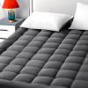 EASELAND Full Size Mattress Pad Pillow Top Cover Quilted Fitted Protector Cotton Top 8-21" Deep Pocket Cooling Mattress Topper (54x75 Inches, Dark Grey) view 1