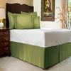3 PC Premium Bed Skirt 100% Combed Cotton 600 Thread Counts Cal-King Size | Sage Pleated Dust Ruffle Bed Skirt Collection 20" Drop Length Pleated Styling (Bed Skirt with 2 Pillow Shams) view 1