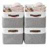 DECOMOMO Storage Baskets for Shelves - Fabric Storage Bins, Linen Closet Organizers and Storage (Grey & White, XL - 4 Pack) view 1