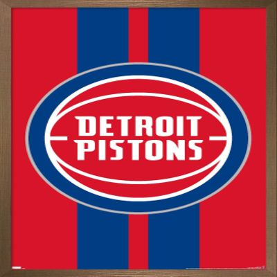 Trends International NBA Detroit Pistons - Logo 20 Wall Poster, 22.4L x 14.7W, Bronze Framed Version