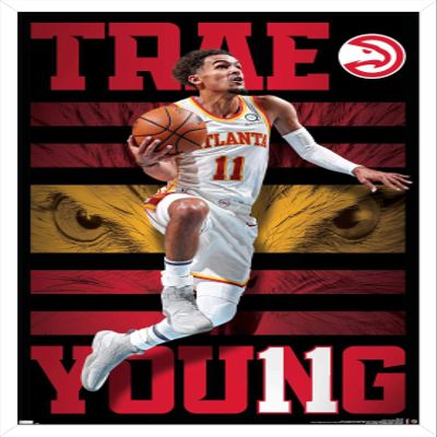 NBA Atlanta Hawks - Trae Young 20 Wall Poster, 34L" x 22.4W", White Framed Version
