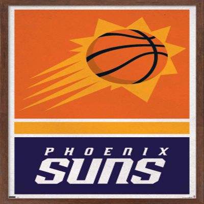 Trends International NBA Phoenix Suns - Logo 20 Wall Poster, 22.4L x 14.7W, Mahogany Framed Version