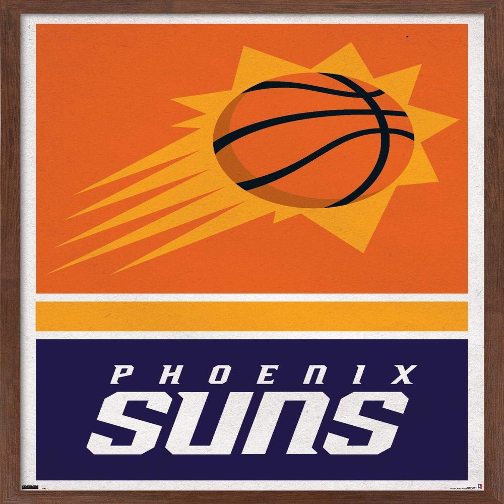 Trends International NBA Phoenix Suns - Logo 20 Wall Poster, 22.4L x 14.7W, Mahogany Framed Version