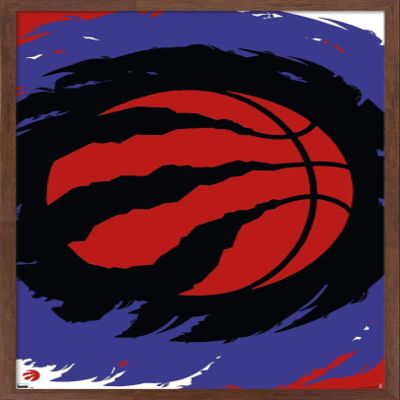 Trends International NBA Toronto Raptors - Logo 20 Wall Poster, 22.4L x 14.7W, Mahogany Framed Version