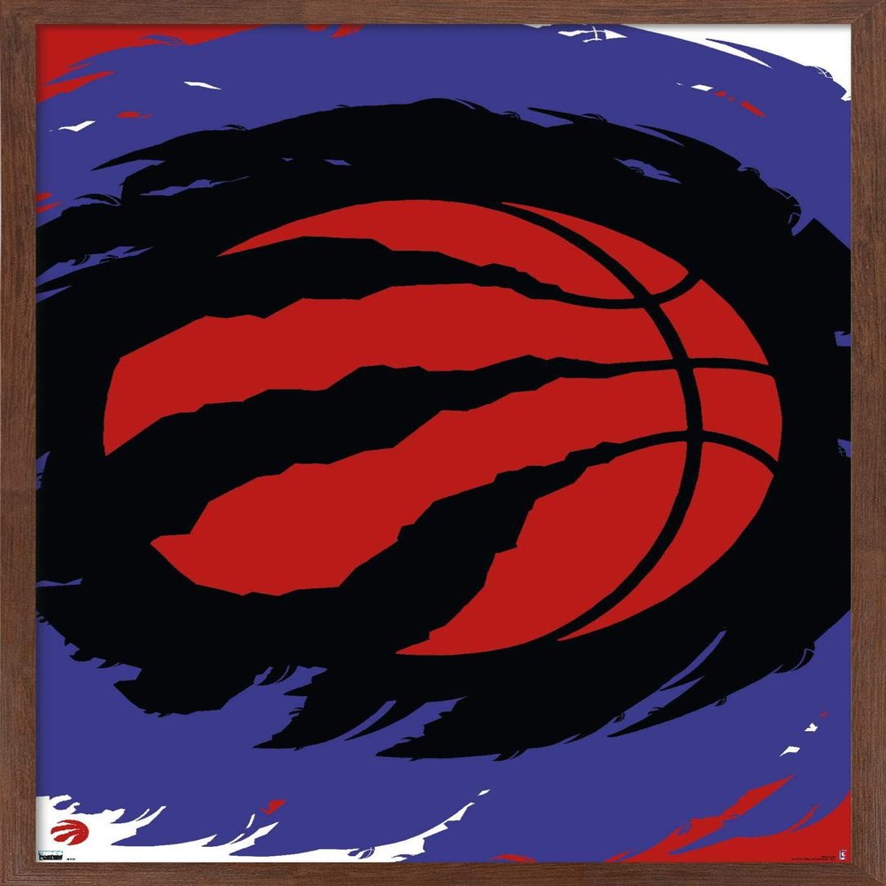 Trends International NBA Toronto Raptors - Logo 20 Wall Poster, 22.4L x 14.7W, Mahogany Framed Version